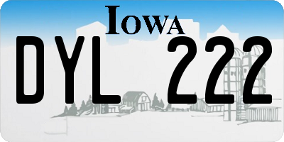 IA license plate DYL222