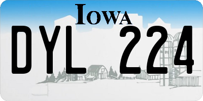 IA license plate DYL224