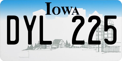 IA license plate DYL225