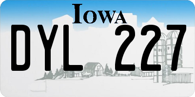 IA license plate DYL227
