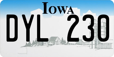 IA license plate DYL230