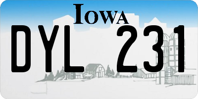 IA license plate DYL231