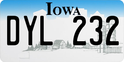 IA license plate DYL232