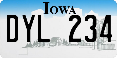 IA license plate DYL234