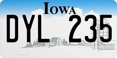 IA license plate DYL235