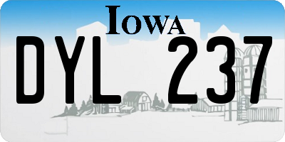 IA license plate DYL237