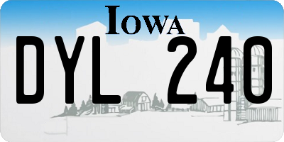 IA license plate DYL240