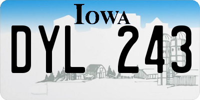 IA license plate DYL243