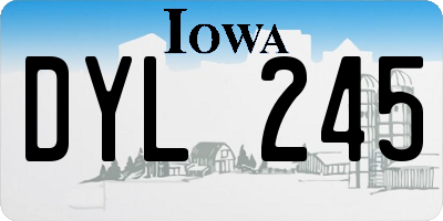 IA license plate DYL245