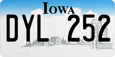 IA license plate DYL252