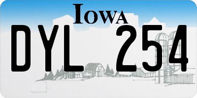 IA license plate DYL254