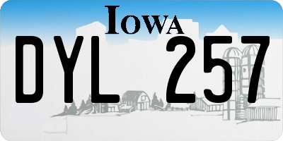 IA license plate DYL257