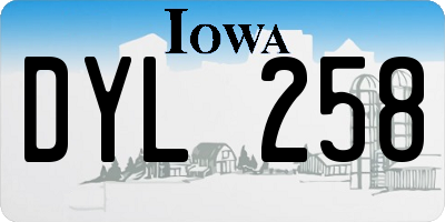 IA license plate DYL258
