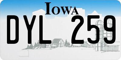 IA license plate DYL259