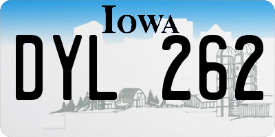 IA license plate DYL262