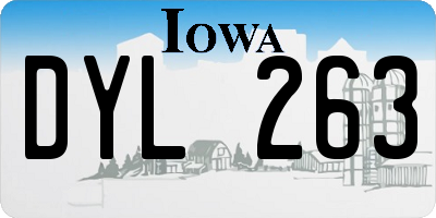 IA license plate DYL263