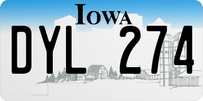IA license plate DYL274