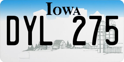 IA license plate DYL275