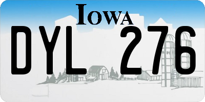 IA license plate DYL276