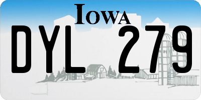 IA license plate DYL279