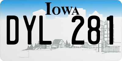 IA license plate DYL281