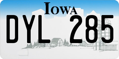 IA license plate DYL285