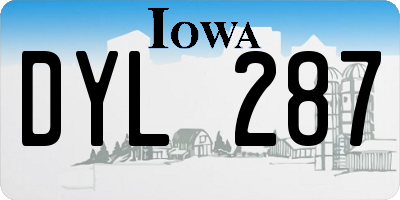 IA license plate DYL287