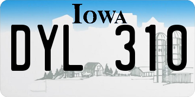 IA license plate DYL310