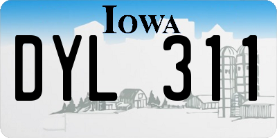 IA license plate DYL311