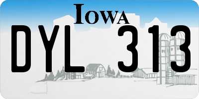 IA license plate DYL313