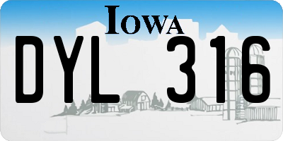 IA license plate DYL316