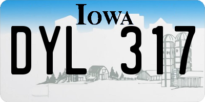 IA license plate DYL317