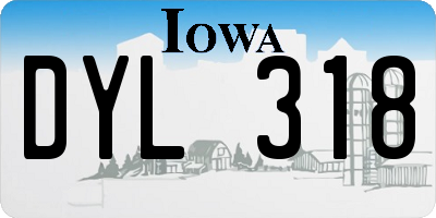 IA license plate DYL318