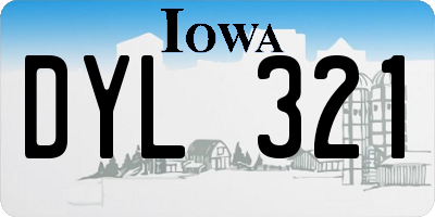 IA license plate DYL321