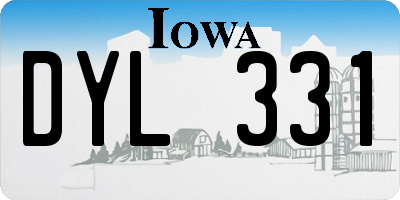 IA license plate DYL331