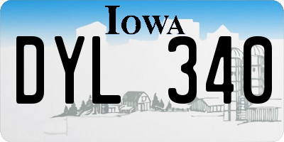 IA license plate DYL340