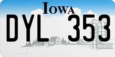 IA license plate DYL353