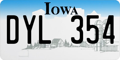 IA license plate DYL354