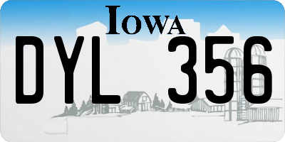 IA license plate DYL356