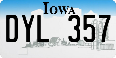 IA license plate DYL357