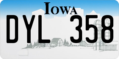 IA license plate DYL358