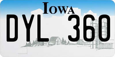 IA license plate DYL360