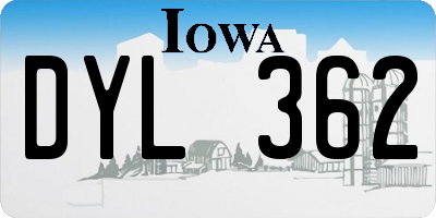 IA license plate DYL362