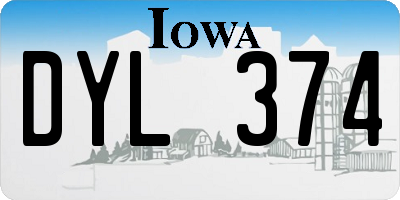 IA license plate DYL374