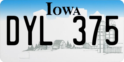 IA license plate DYL375
