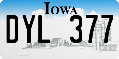IA license plate DYL377