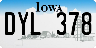 IA license plate DYL378