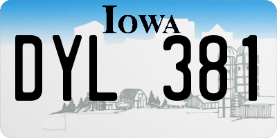 IA license plate DYL381