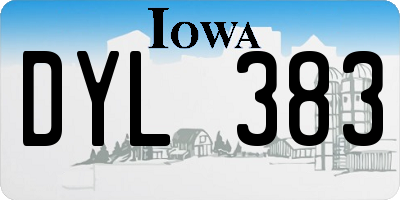 IA license plate DYL383