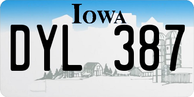 IA license plate DYL387